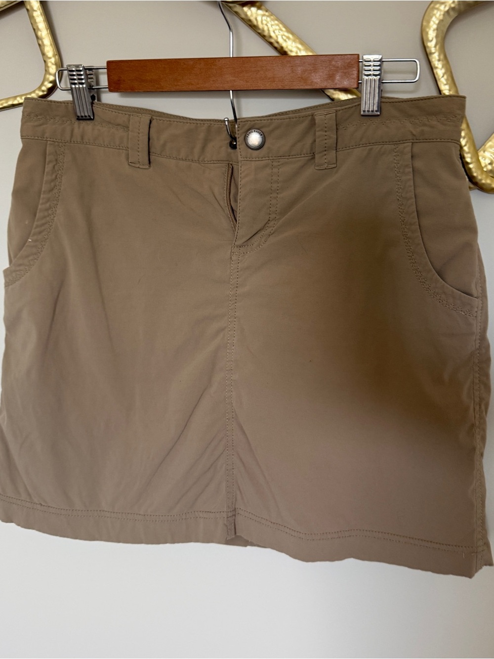 Eddie Bauer Taupe Mini Skirt with Back Pockets
